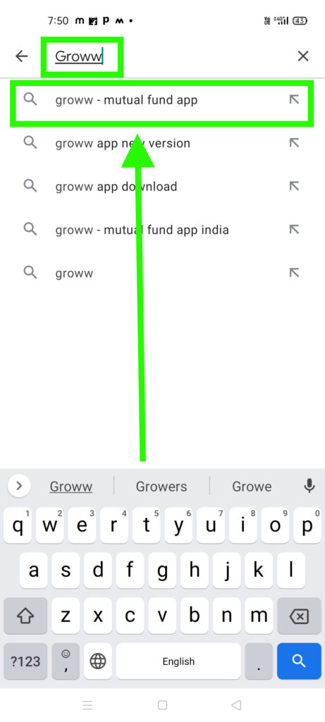 Select Groww App 
