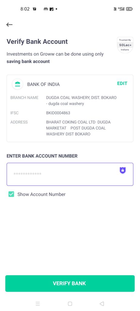 Verify Bank Account