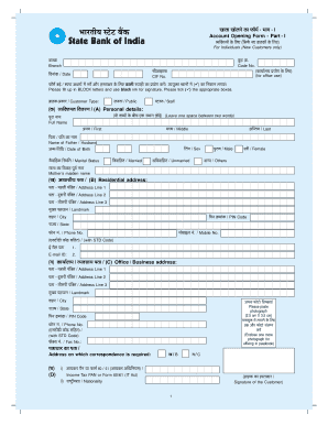 SBI Account Opening Form